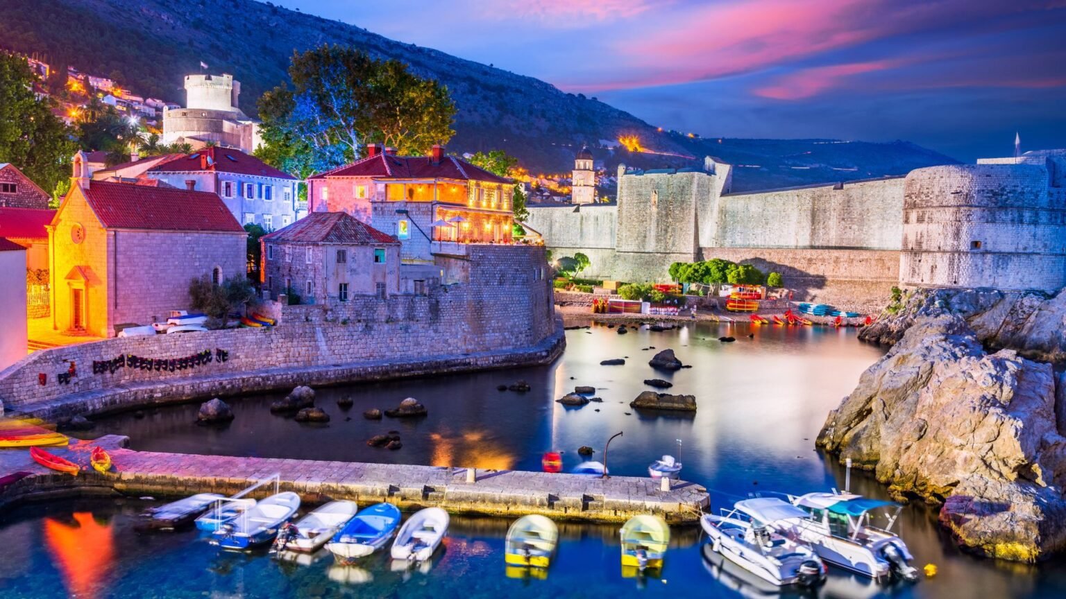 Dubrovnik Croatia at night