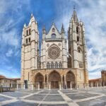 Panorama of Plaza de Regla and Leon Cathedral, Spain